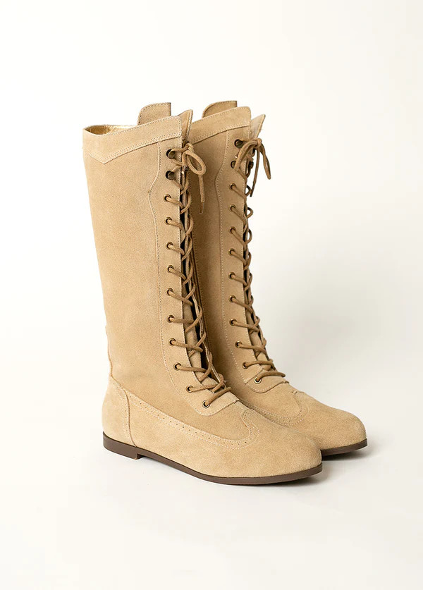 Aelin Leather Boot in Distressed Tan | Joyfolie