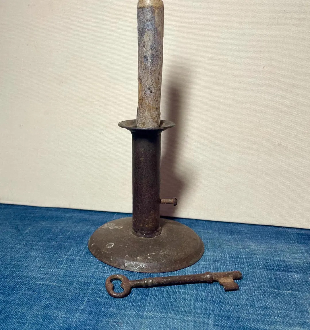 Antique Hog Scraper Candlestick With Make Do Repair - Etsy | Etsy (Global)