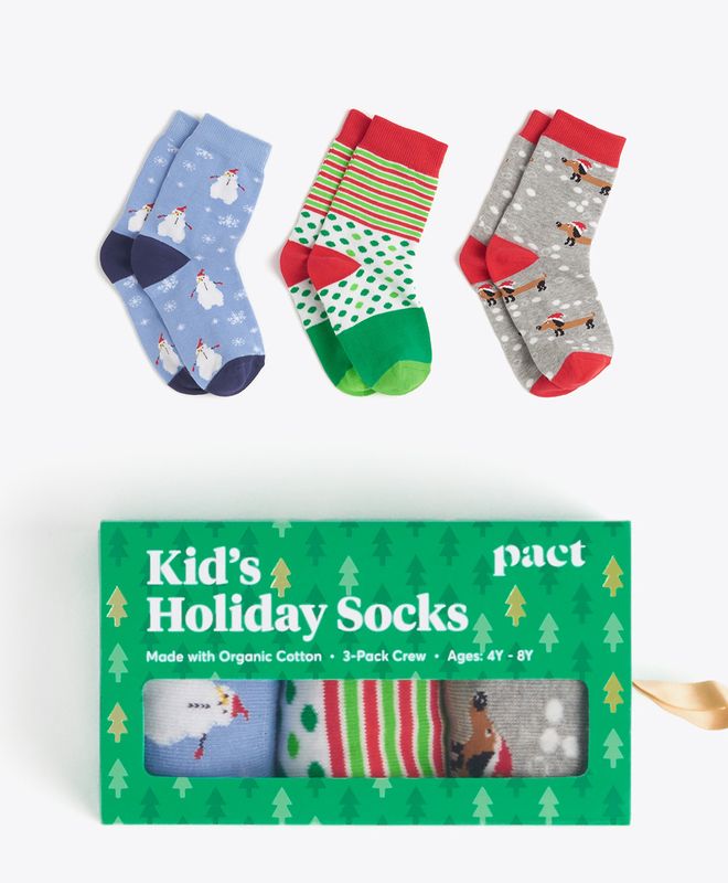 holiday sock box 3-pack$15Made with Organic Cotton.       4.7 star rating   44 Reviews | Pact Apparel