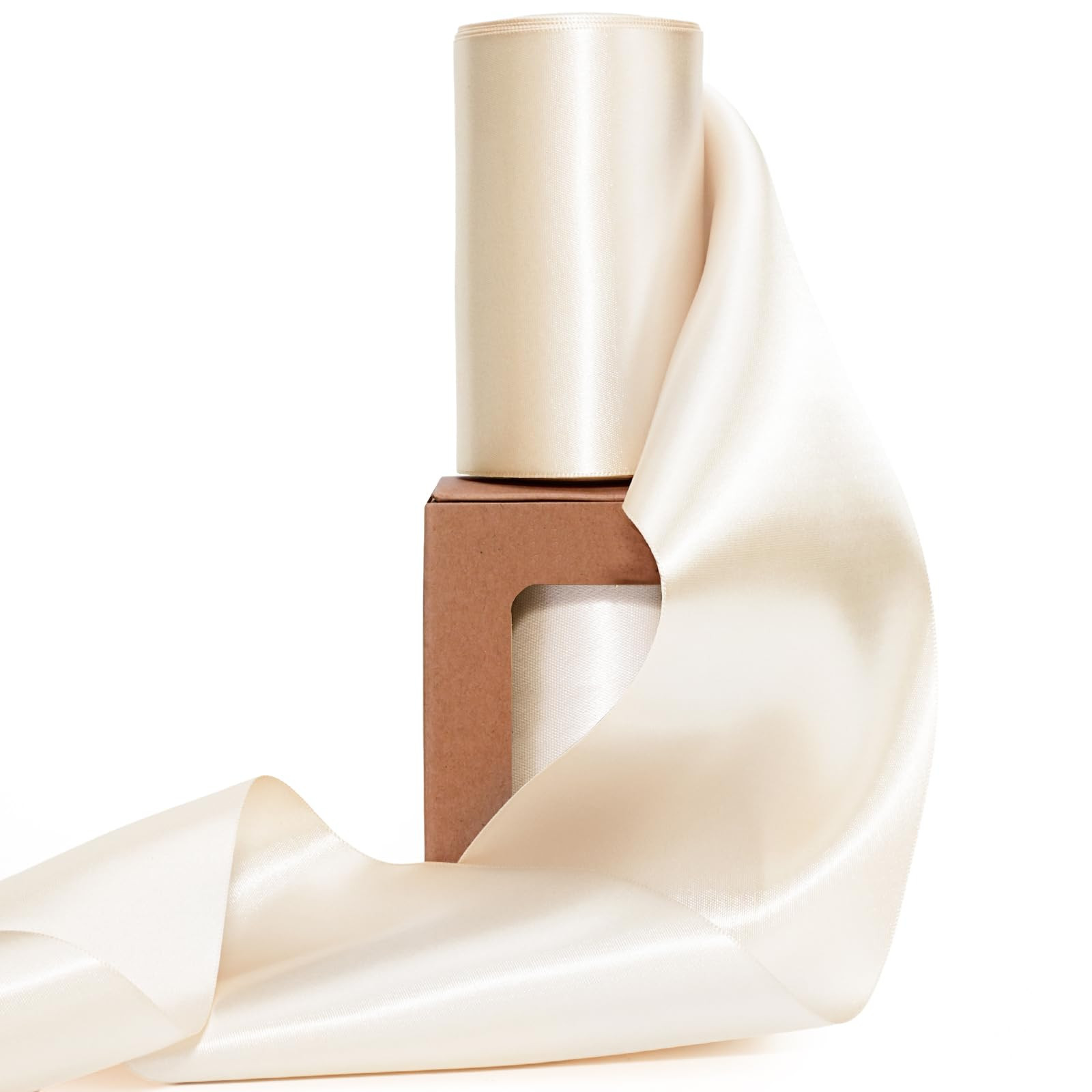 LaRibbons Nude Satin Ribbon 4 Inch x 10 Yards Continuous Nude Ribbon for Flower Bouquet, Chair Sa... | Amazon (US)