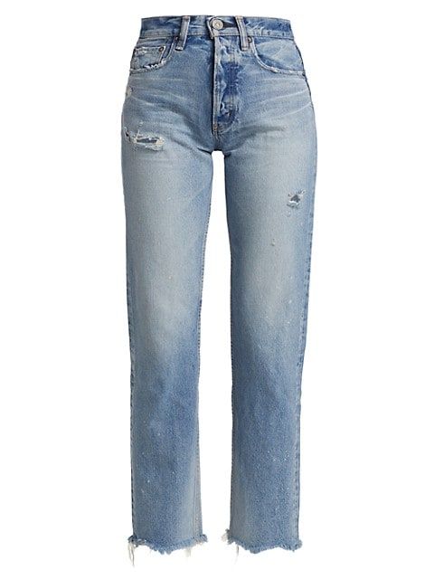 Lomita Straight-Fit Distressed Jeans | Saks Fifth Avenue