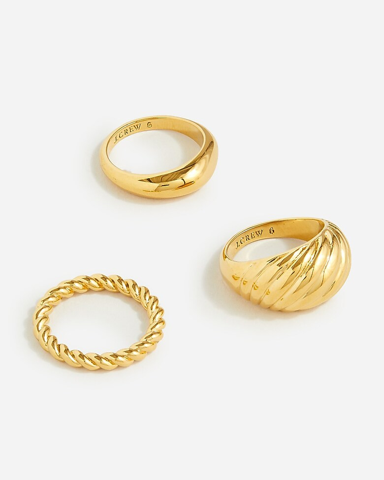 Sculptural gold rings set-of-three | J. Crew US