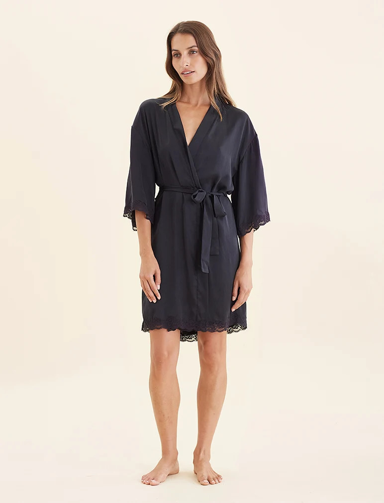 Camille Silk Lace Robe | Papinelle Sleepwear US