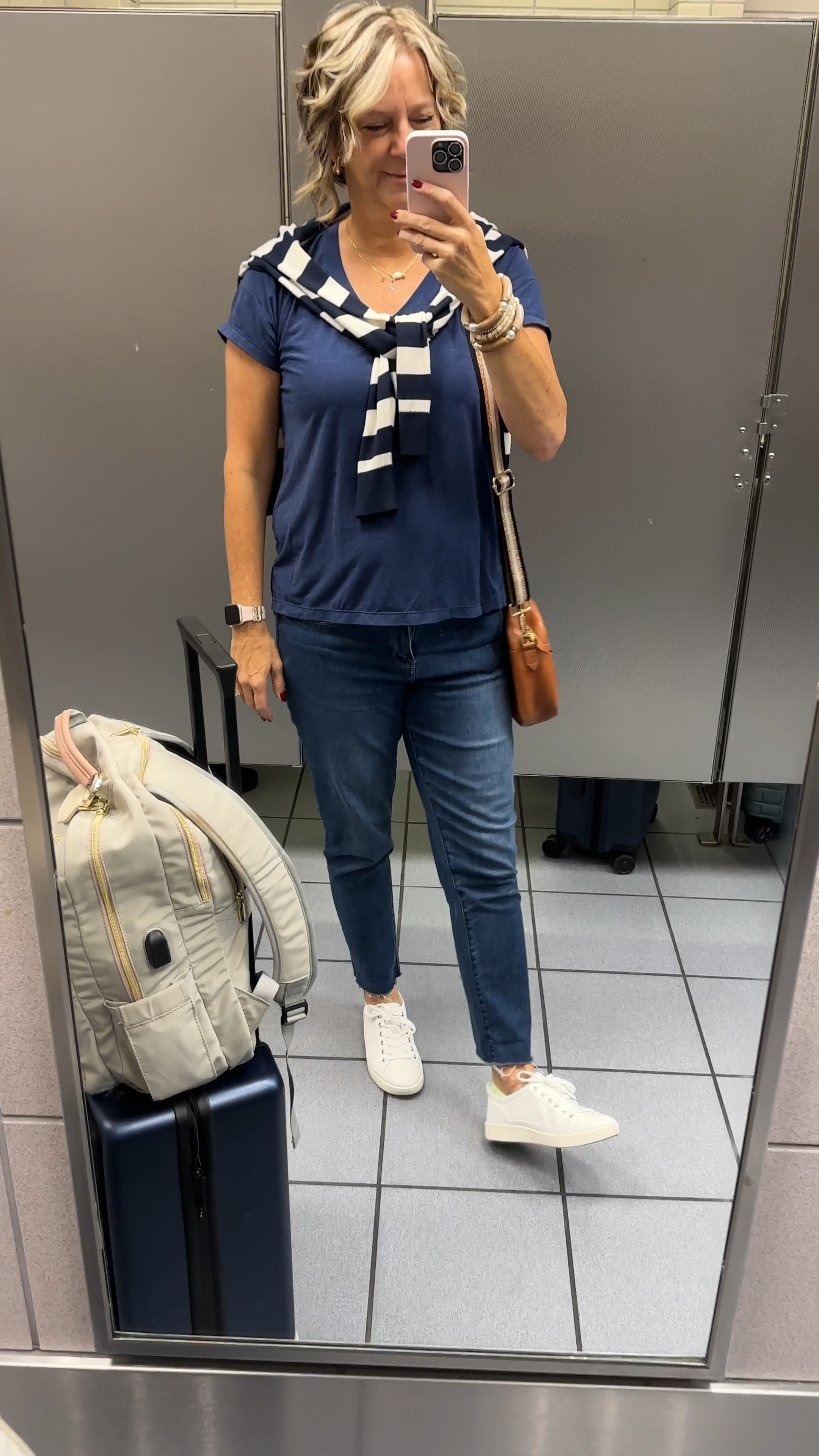 Travel outfit, arch support, madewell camera bag since I carried the rental car key, carry-on luggage, midlife style tip, airport style, travel style #traveloutfit 

#LTKxMadewell #LTKOver40 #LTKTravel