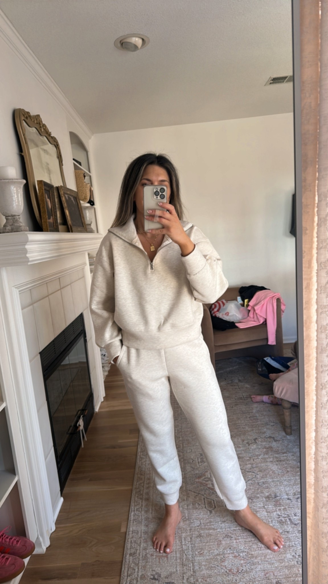 Old navy bounce fleece set. Runs TTS wearing a medium in both. Airport outfit. Loungewear. Active. Mom outfit. Casual
Chic. Sweatset. Beige. Neutrals. Spring outfit. Travel outfit. Mom chic  

#LTKActive #LTKMidsize #LTKFindsUnder100