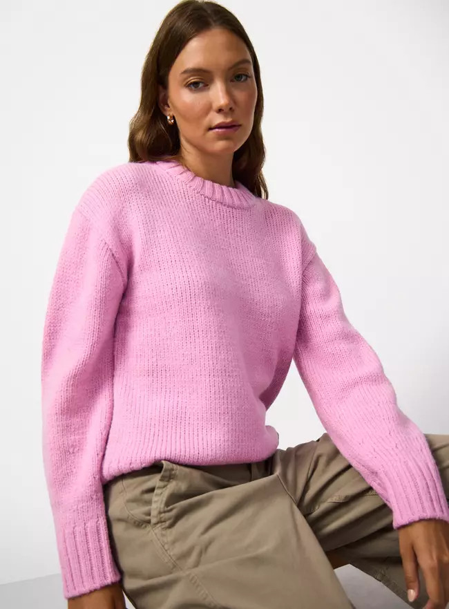 Buy Pink Boxy Crew Neck Jumper L | Jumpers | Tu | Tu Clothing