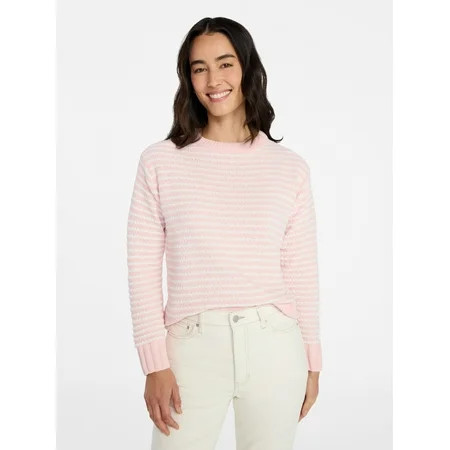Time and Tru Women's and Women's Plus Long Sleeve Chenille Pullover, Sizes XS-4X | Walmart (US)