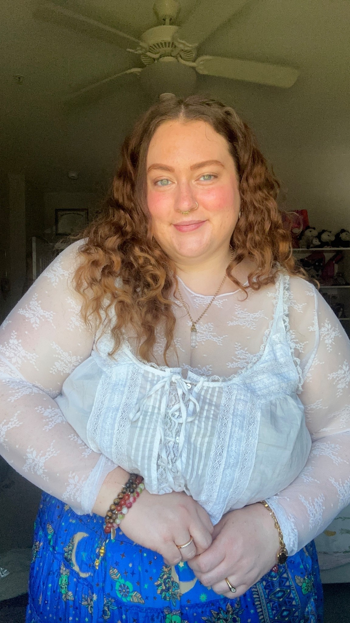 I got a lot of compliments on my top at the doctors office this week. It’s a layered lace long sleeve with a tank on top from torrid I’m wearing a 3X. ￼

#LTKMidsize #LTKPlusSize