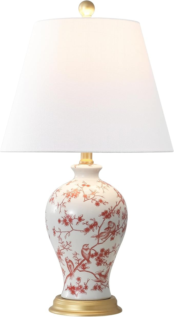 JONATHAN Y JYL3009C Grace 24" French Country Cottage Ceramic/Iron Floral Urn LED Table Lamp, Whit... | Amazon (US)