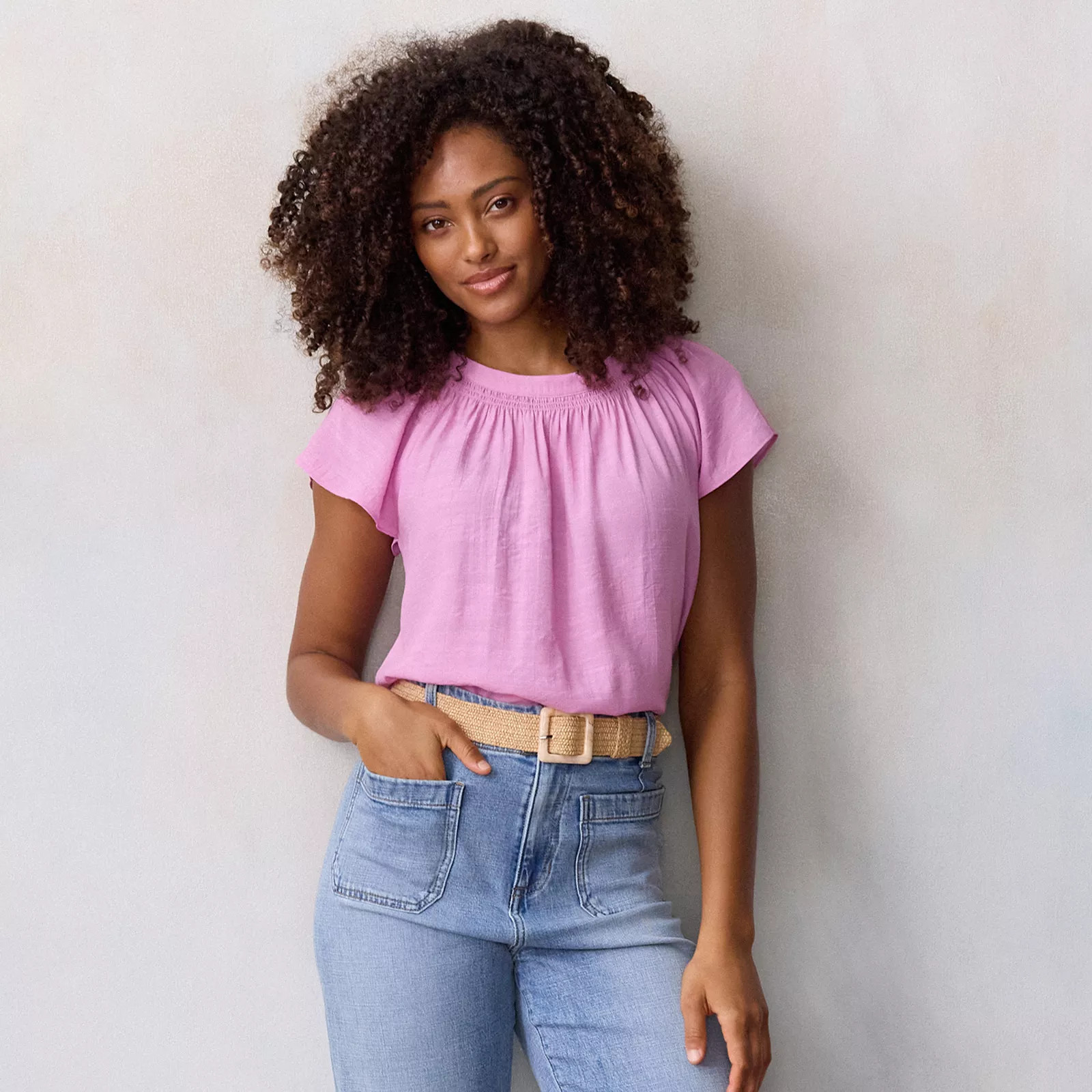 Women's LC Lauren Conrad Shirred Neck Shell Top | Kohl's
