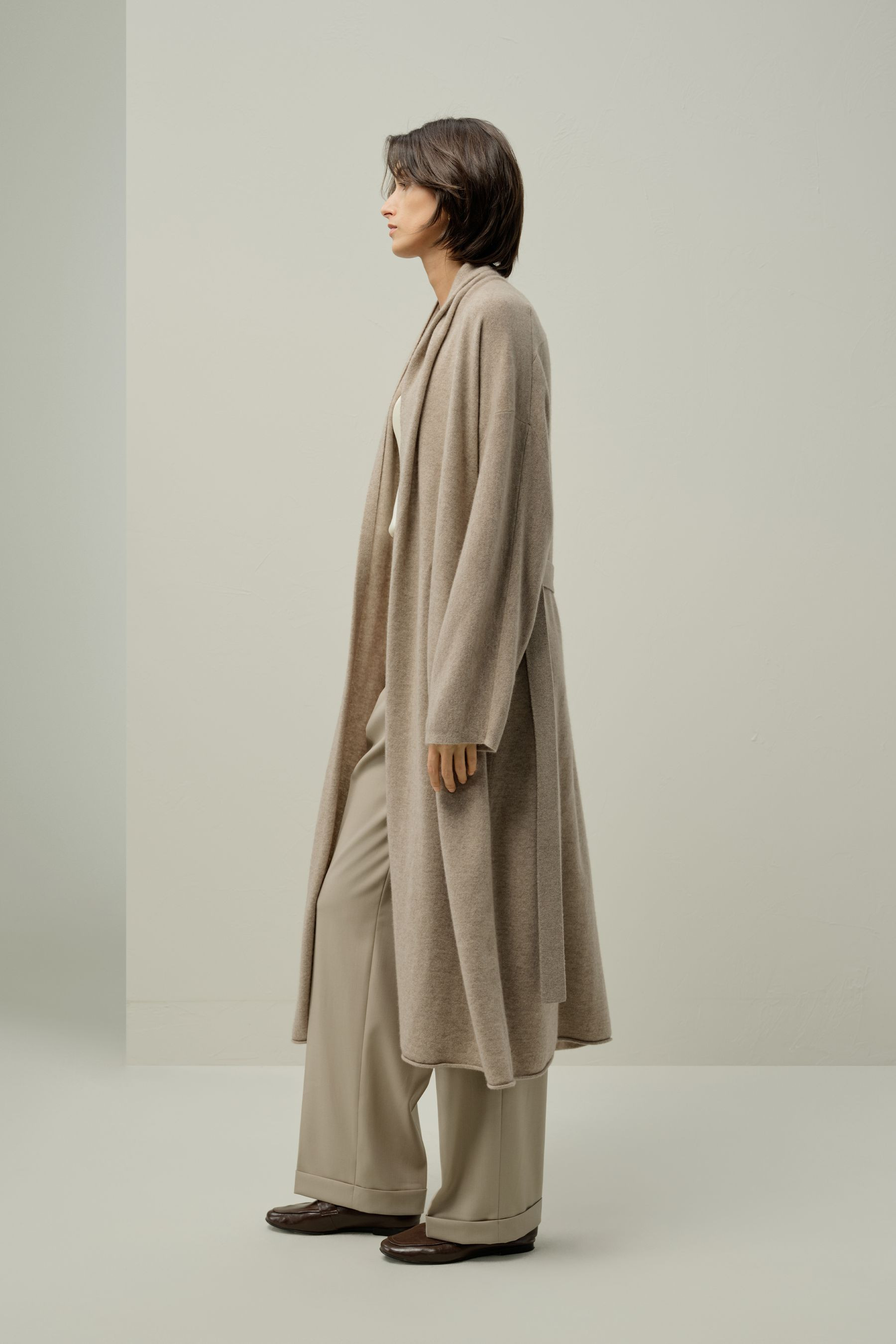 Calf-length cashmere cardigan | LILYSILK