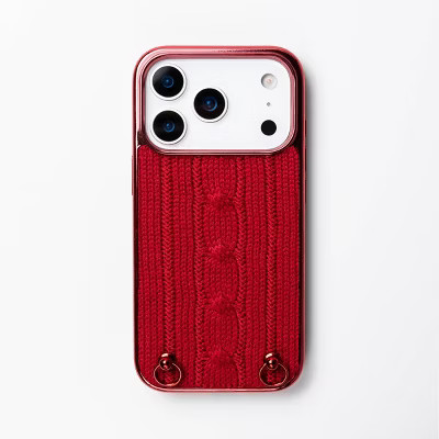 Hello Lux iPhone 17 Pro Phone Case - Red Metallic Knit Sweater | Target