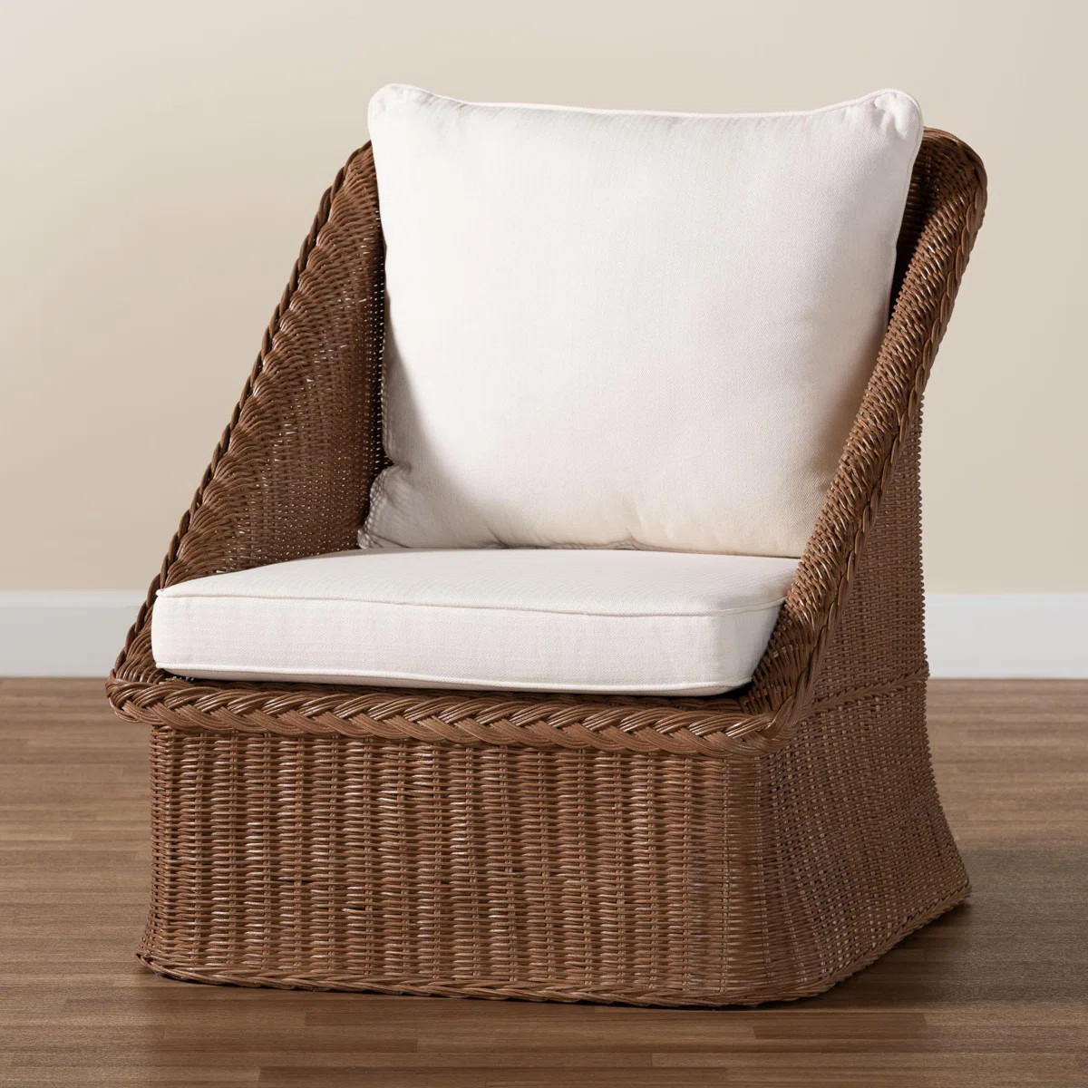 Bali & Pari Derris Bohemian Peanut Brown Braided Rattan Arm Chair | Wayfair North America