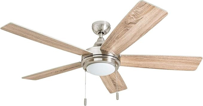 Honeywell 50606-01 Ventnor Farmhouse Ceiling Fan, 52” Rustic Barnwood Decor, Indoor, Brushed Ni... | Amazon (US)