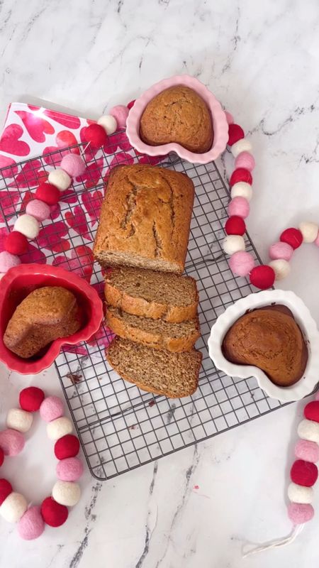 Banana Bread - Use a favorite Banana Bread Recipe & you can make it cute for Valentine’s day by using cute little heart-shaped baking dishes. #bananabread #bananabreadrecipe #recipes #valentines 

#LTKSeasonal #LTKhome