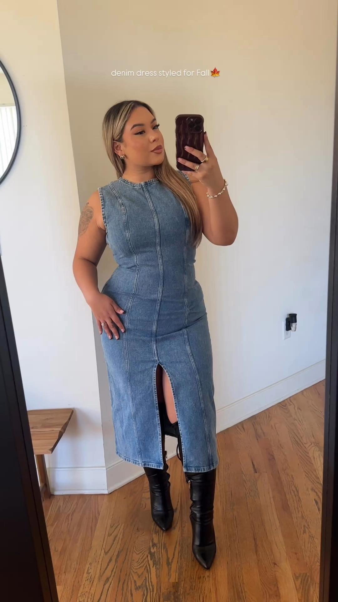 Denim for Fall🥰 Here’s two ways to style this denim midi dress. It is from a few months back so I linked but I see some sizes are sold out BUT they have a very similar option which I also linked🥰🥳

Wearing a size M - for the dupe its buttons so I recommend sizing up! 

#LTKMidsize #LTKStyleTip #LTKSeasonal