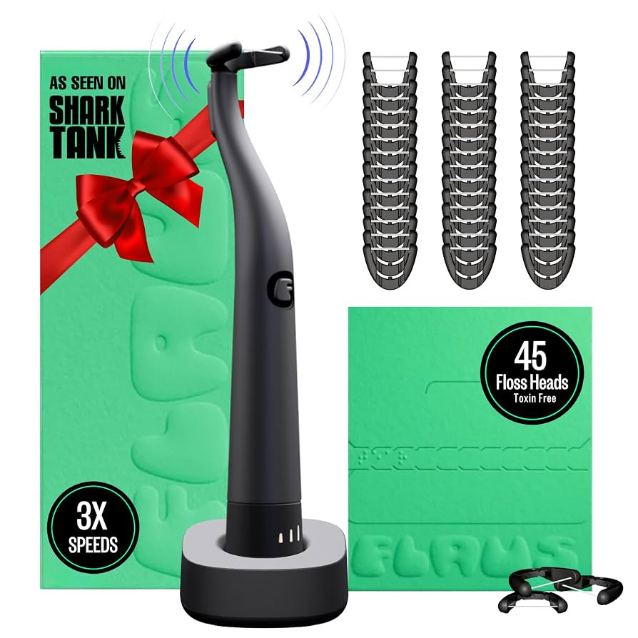 FLAUS Electric Flosser (Shark Tank) 3 Speeds + 45 Refill Heads w/Gentle Gliding Floss for Sensiti... | Amazon (US)