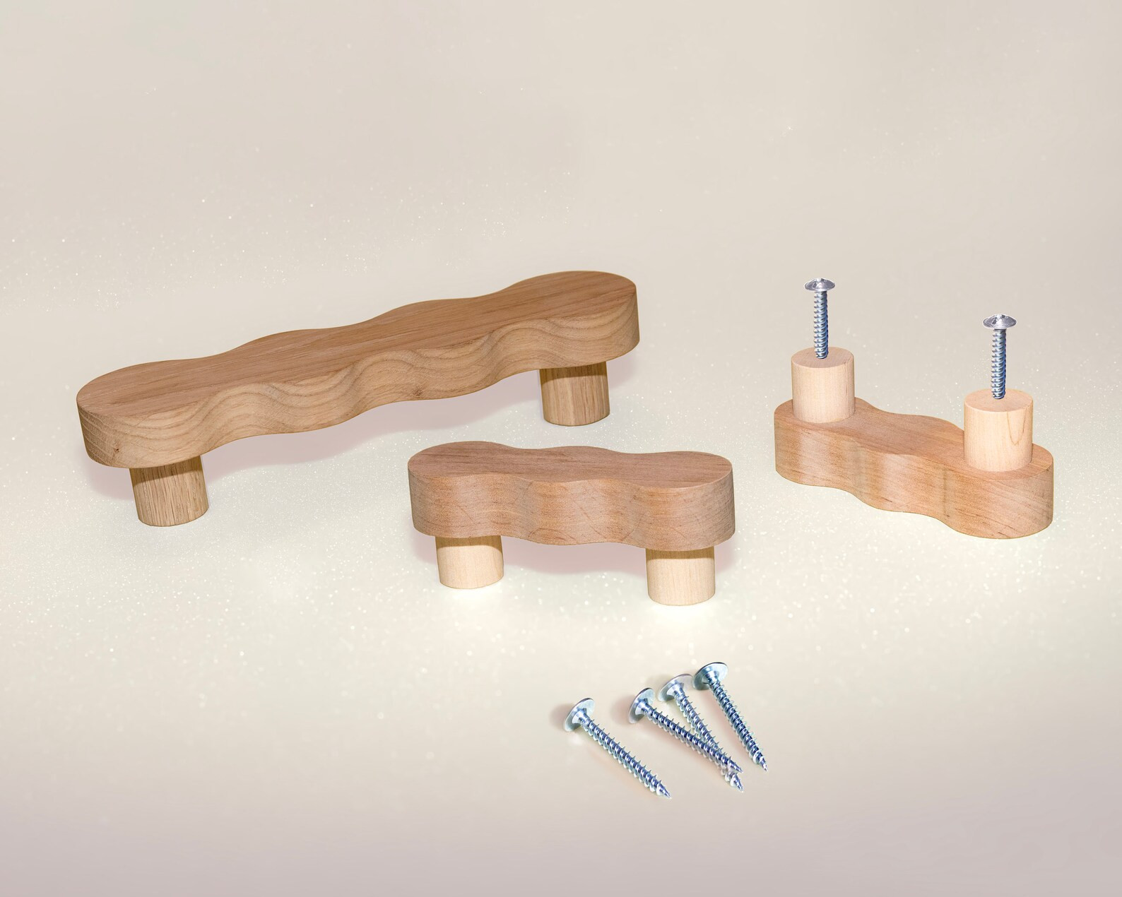 Wavy Wood Curvy Pull for Cabinet Door Screws. Figured Squiggly Ethnic Handle Grip, Wrist for Kitc... | Etsy (US)