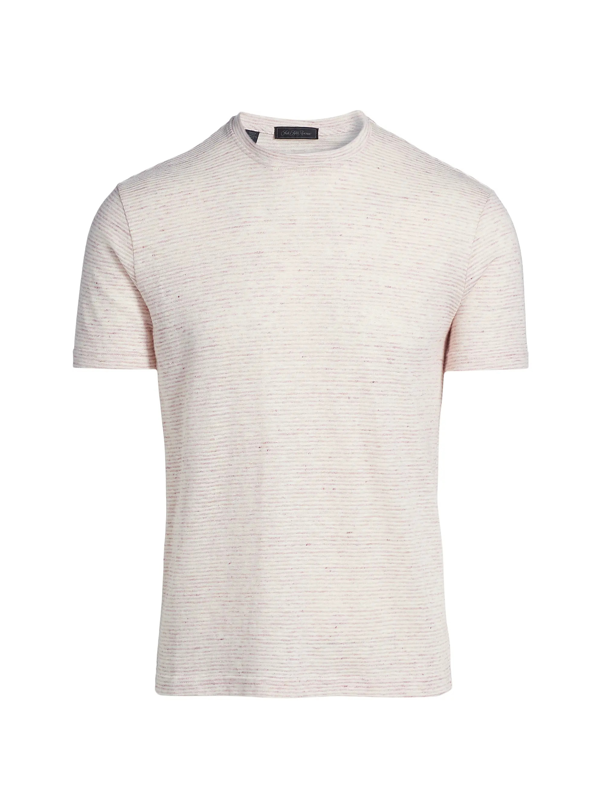 Striped Linen-Cotton T-Shirt | Saks Fifth Avenue