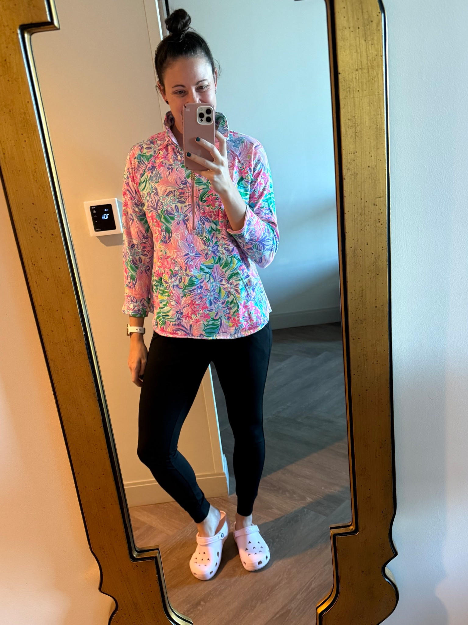 My morning look for Disney! A cozy look for a morning relaxing at the hotel or a cooler day at the parks! I love the Lilly and Disney collab pieces as well as my joggers from Halara! These are also the only crocs I will ever wear and own from Disney! Everything fits true to size! 

#LTKdayinmylife #LTKootd #LTKTravel