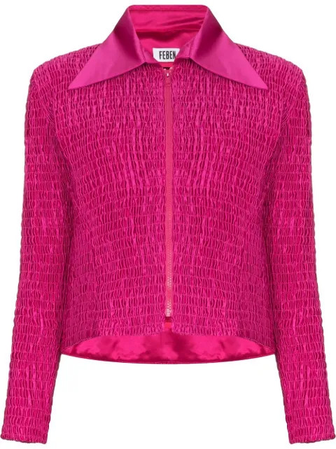 FEBEN zip-up Ruched Shirt Jacket - Farfetch | Farfetch Global