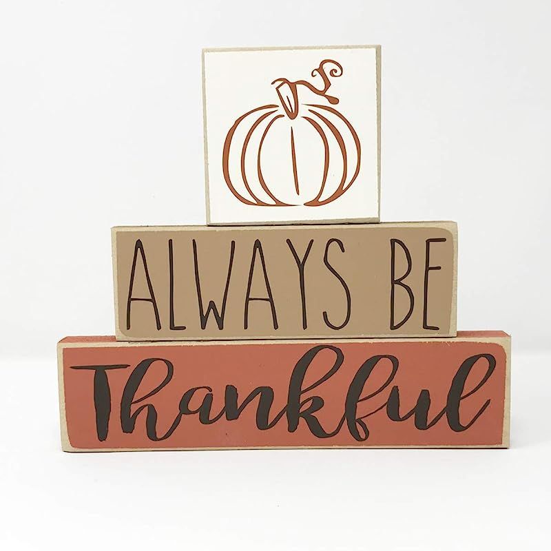 Always Be Thankful Pumpkin Thanksgiving Sign | Amazon (US)