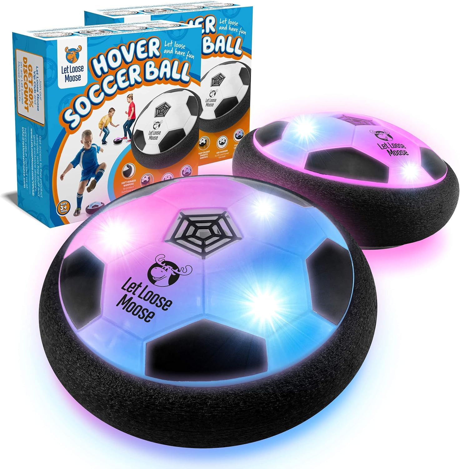 Hover Soccer Ball, Set of 2 Light Up LED Soccer Ball Toys, Safe For Indoor Play, Great Gift for K... | Amazon (US)