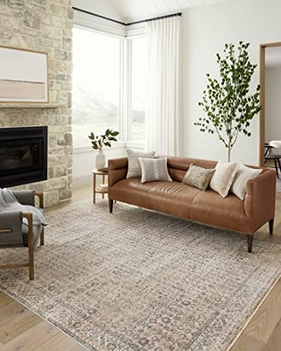 Angela Rose x Loloi Blake Collection BLA-01 Sky / Beige, Transitional 5'-3" x 7'-6" Area Rug | Amazon (US)