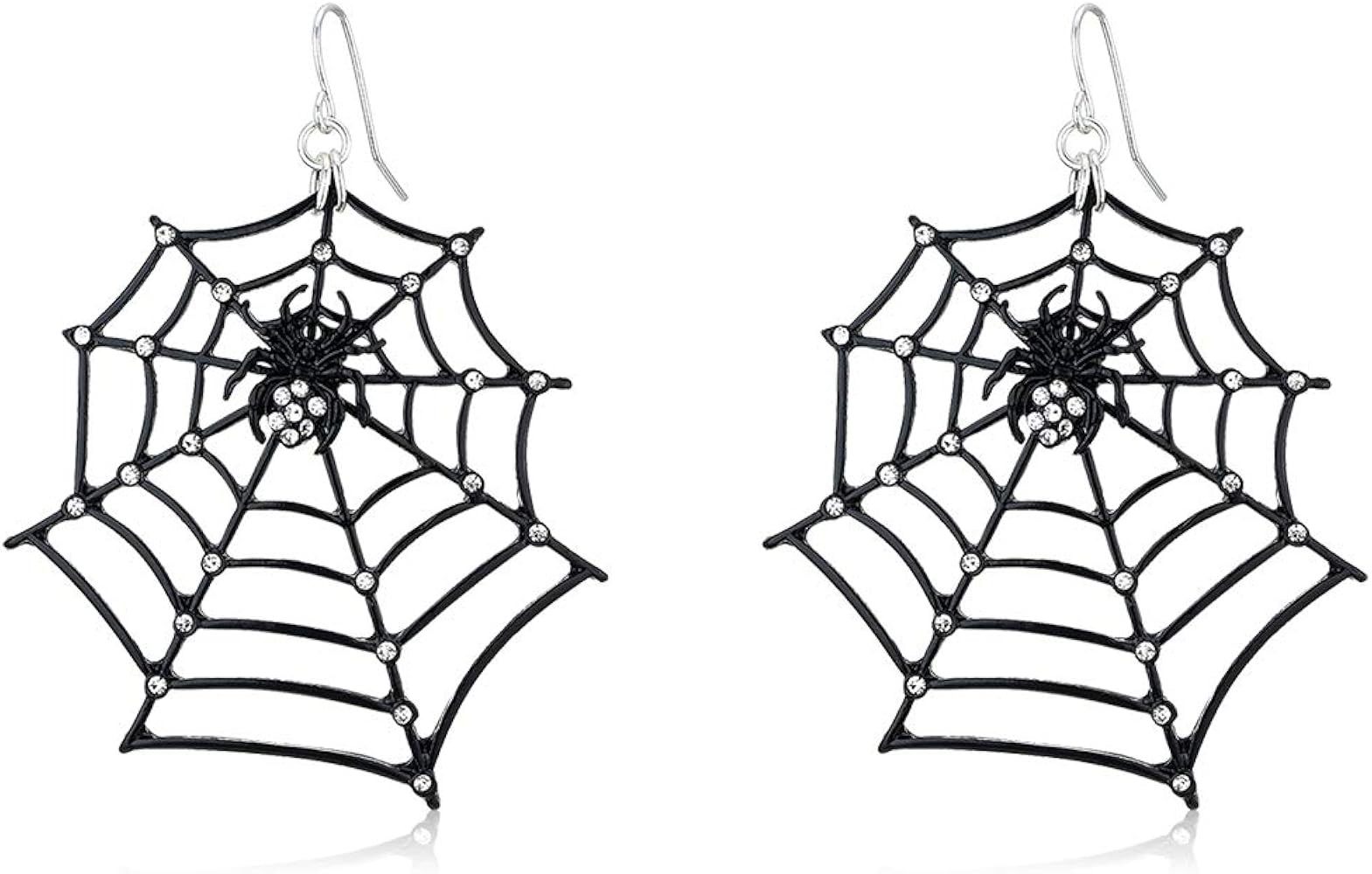 1 Pair Big Spider Web Earrings for Women Black Spider Rhinestone Dangle Drop Earrings Halloween P... | Amazon (US)