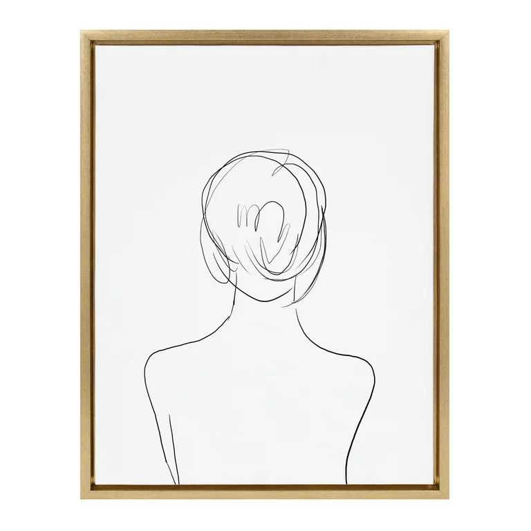 Kate and Laurel Sylvie Minimalist Woman Framed Canvas Wall Art By Teju Reval, 18x24 Gold | Walmart (US)