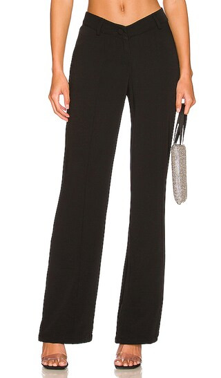 Wendy Angled Front Pant in Black | Revolve Clothing (Global)