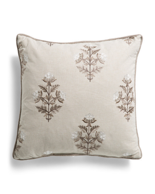 Made In Usa 22x22 Embroidered Florals Oversized Feather Filled Pillow | Throw Pillows | Marshalls | Marshalls