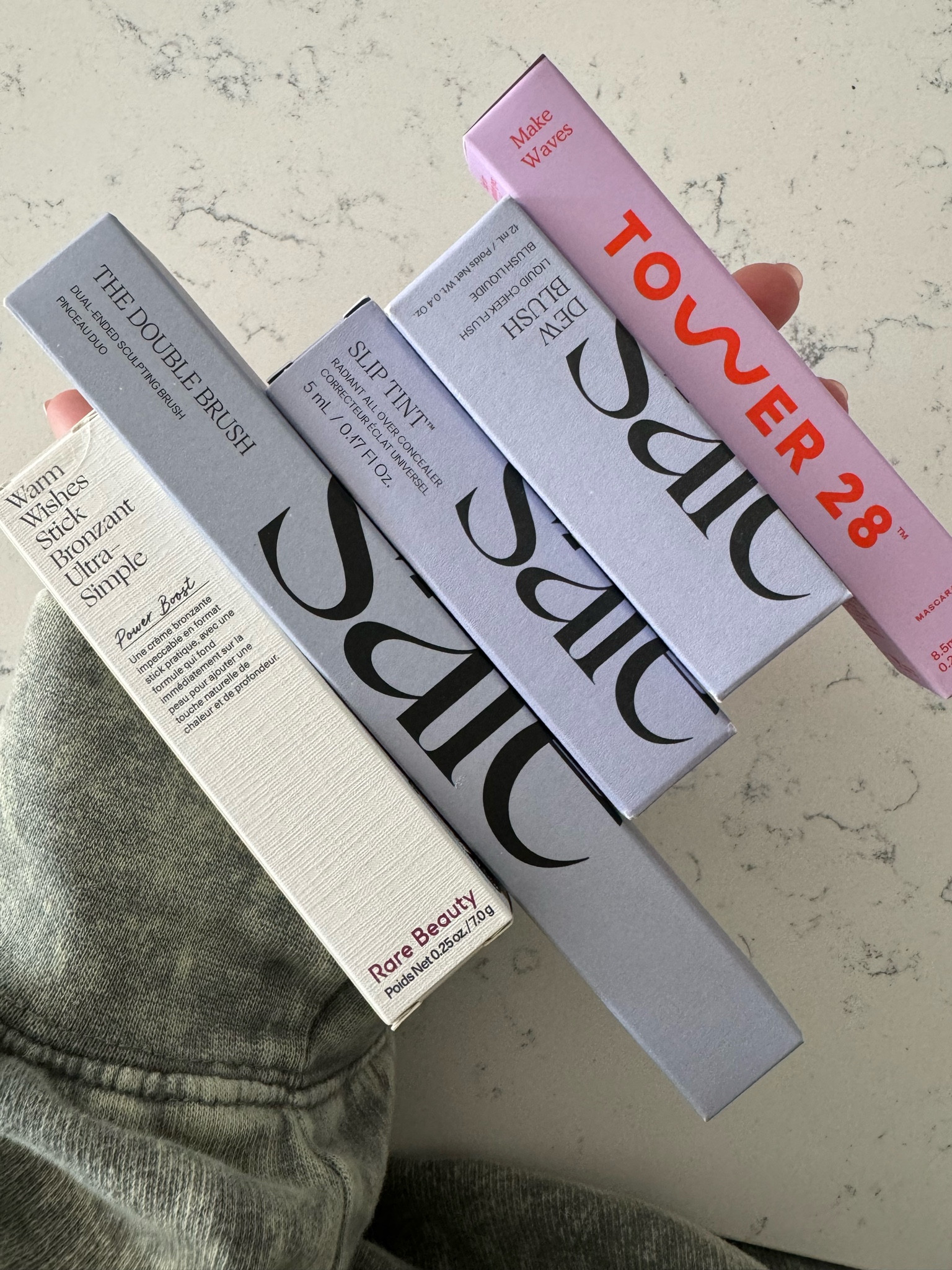 The new new.. switching to cleaner products for my skin… i was easily influenced into this one. These can all be purchased on Sephora. 
Rare beauty bronzer shade: power boost 
Saie slip tint shade: 8
Saie dew blush shade: baby 
Tower 28 mascara: brown 
Saie double ended brush 

#LTKxSephora #LTKbeauty #LTKU