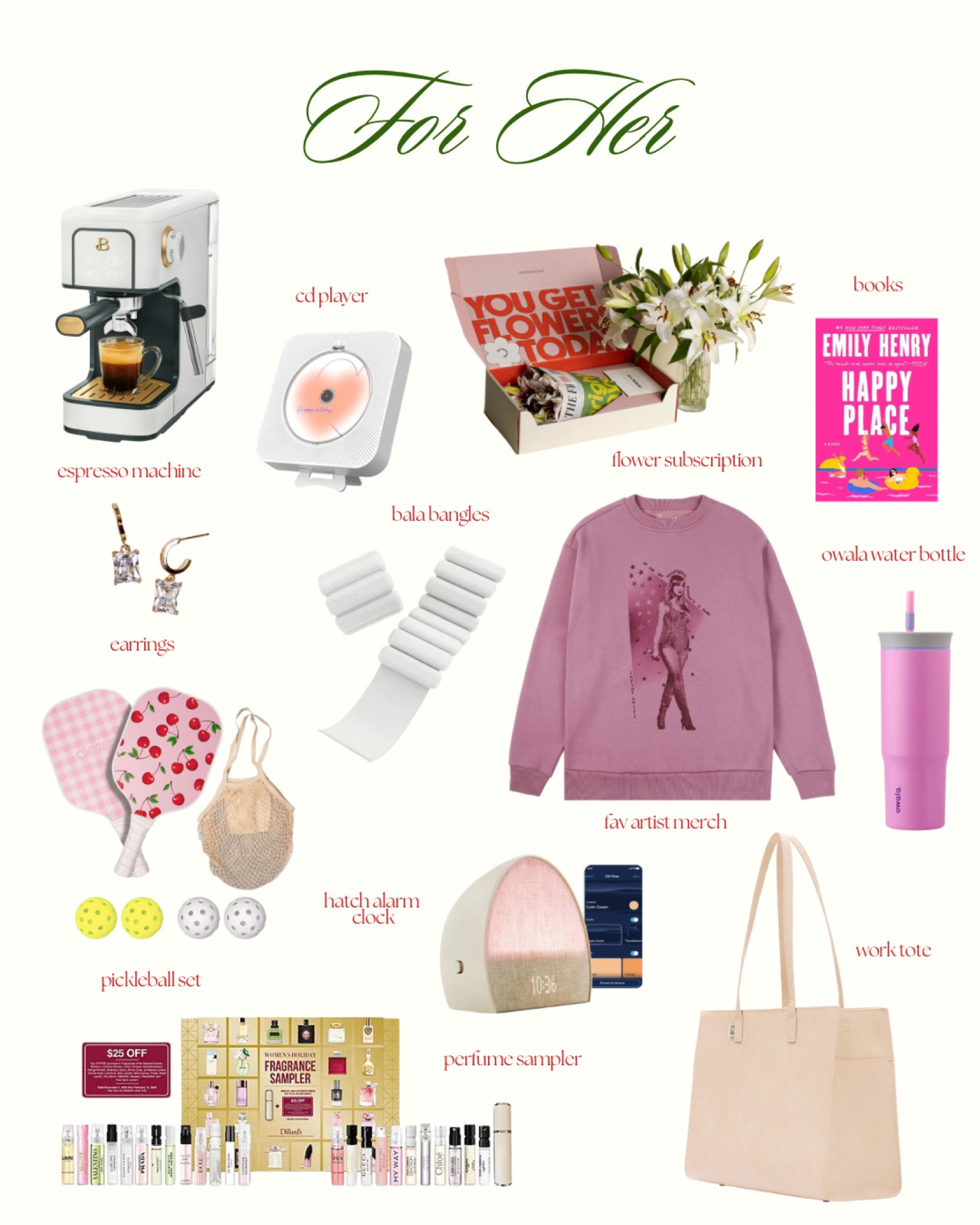 Finding the perfect gift for her has never been easier. From a dreamy perfume sampler to a chic espresso machine, a retro CD player, and a flower subscription to brighten her days, this guide has something for every kind of vibe. Tap to shop thoughtful picks she’ll adore this holiday season.

#GiftGuideForHer #HolidayShopping #GiftsForHer #WomensGiftGuide #HolidayGiftIdeas #GiftInspo #PerfumeSampler #EspressoMachine #CDPlayer #FlowerSubscription #HolidaySeason #GiftIdeas #ForHer

#LTKSeasonal #LTKfindsunder50 #LTKstyletip
