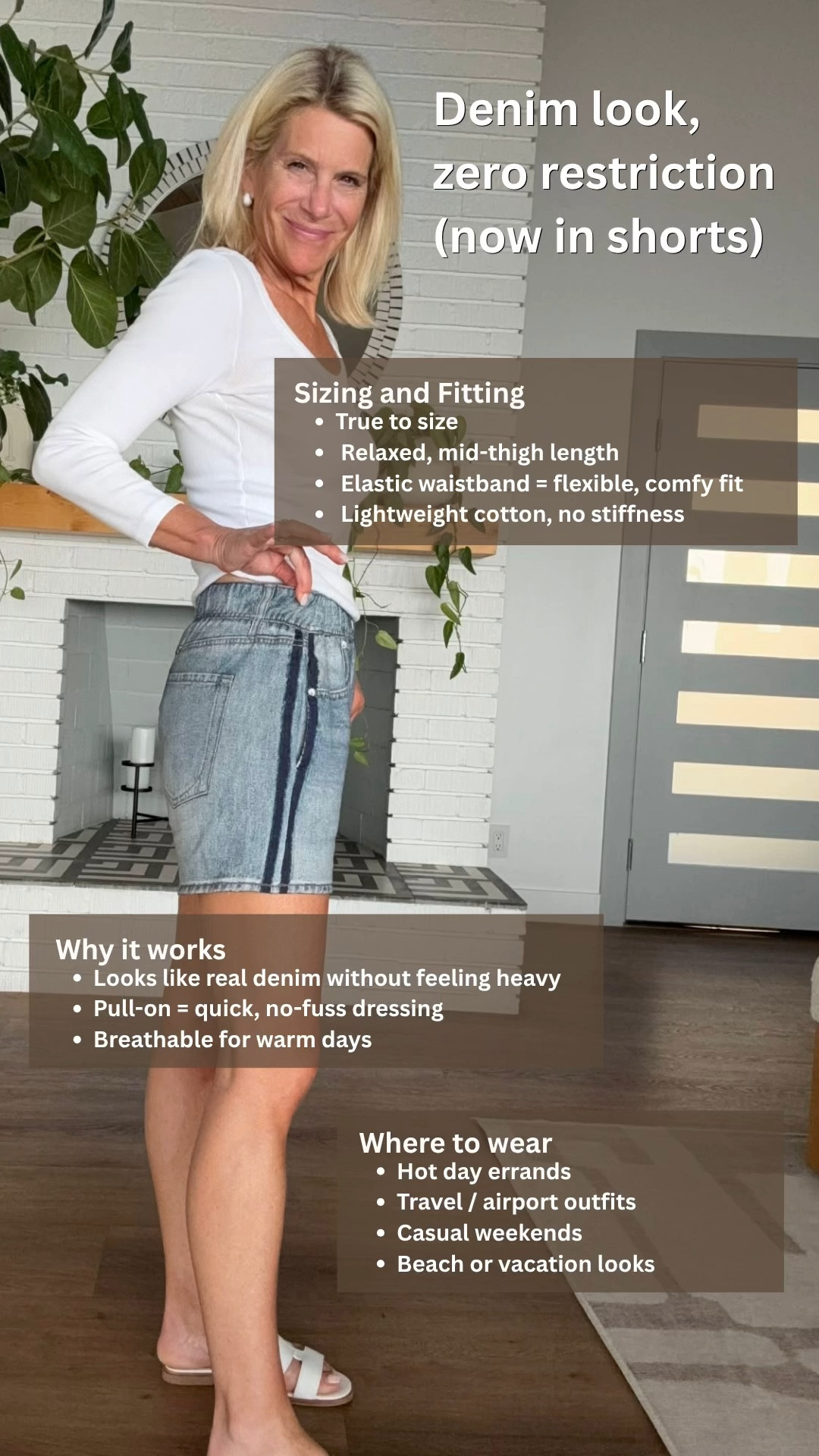 Want the denim look without overheating?
These give you that structured, vintage jean look, but feel like soft, breathable shorts.

True to size with a relaxed fit and elastic waist.

Perfect for warm days, travel, or casual outfits when you still want to look put-together.

Way easier than real denim shorts.

#LTKootd #LTKOver40