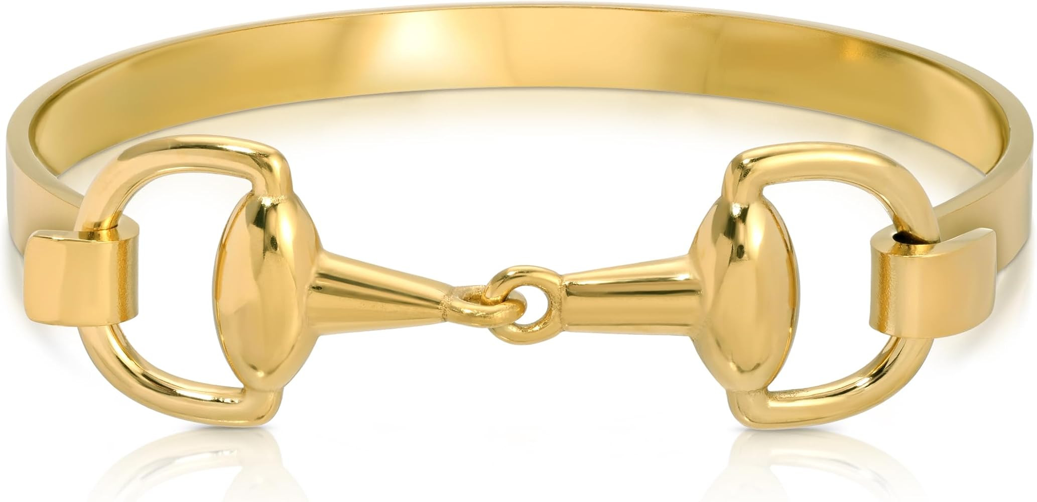 Minimalist Horse Bit Bangles in Silver, 18K Gold, 18K Rose Gold & White Gold Plated \u2013 Stacka... | Amazon (US)
