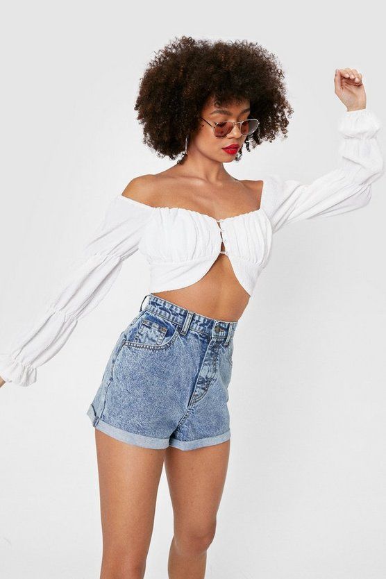 Acid Wash Roll Hem Denim Shorts | Nasty Gal (US)