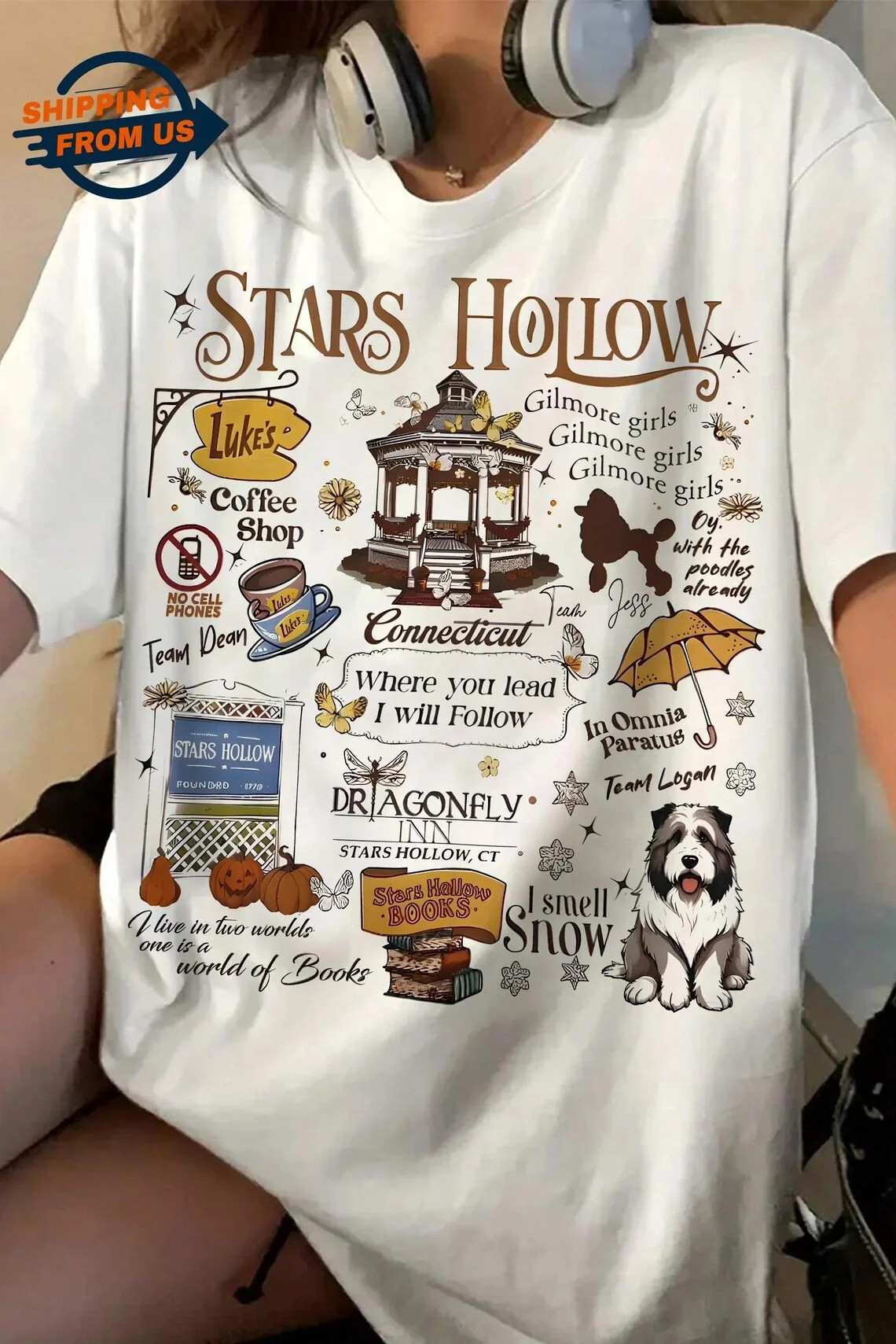 Stars Hollow Luke's Coffee Shirt, TV Show Shirt, Gilmore Girls Tee, Vintage Movie T-Shirt | Walmart (US)
