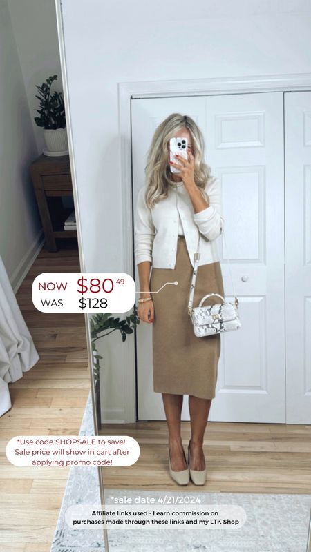 Use code SHOPSALE to save on the camel skirt!