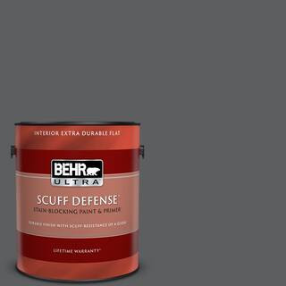 BEHR ULTRA 1 gal. #N500-6 Graphic Charcoal Extra Durable Flat Interior Paint & Primer-172301 - Th... | The Home Depot