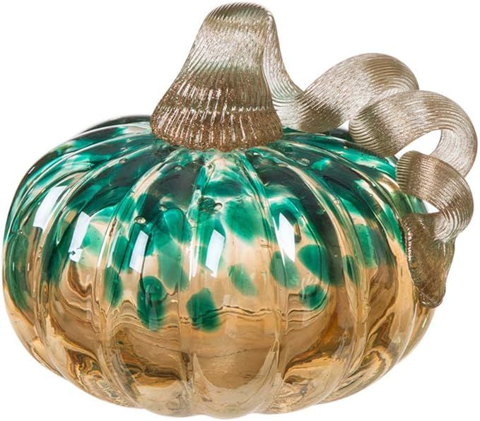 glitzhome 4.13" H Hand Blown Glass Pumpkin Table Accent for Fall Harvest Thanksgiving Decorating ... | Amazon (US)