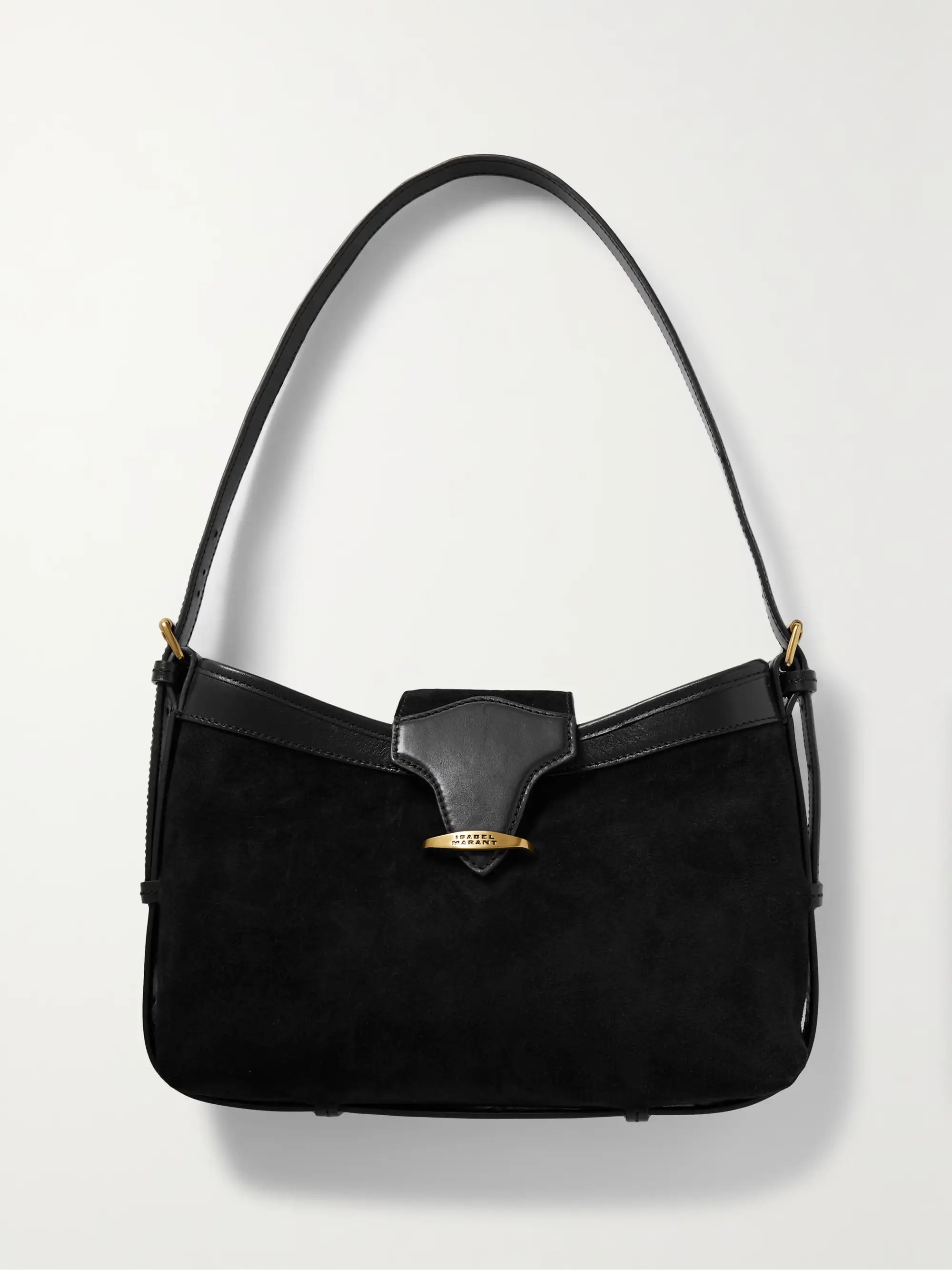 Botsy leather-trimmed suede shoulder bag | NET-A-PORTER (US)