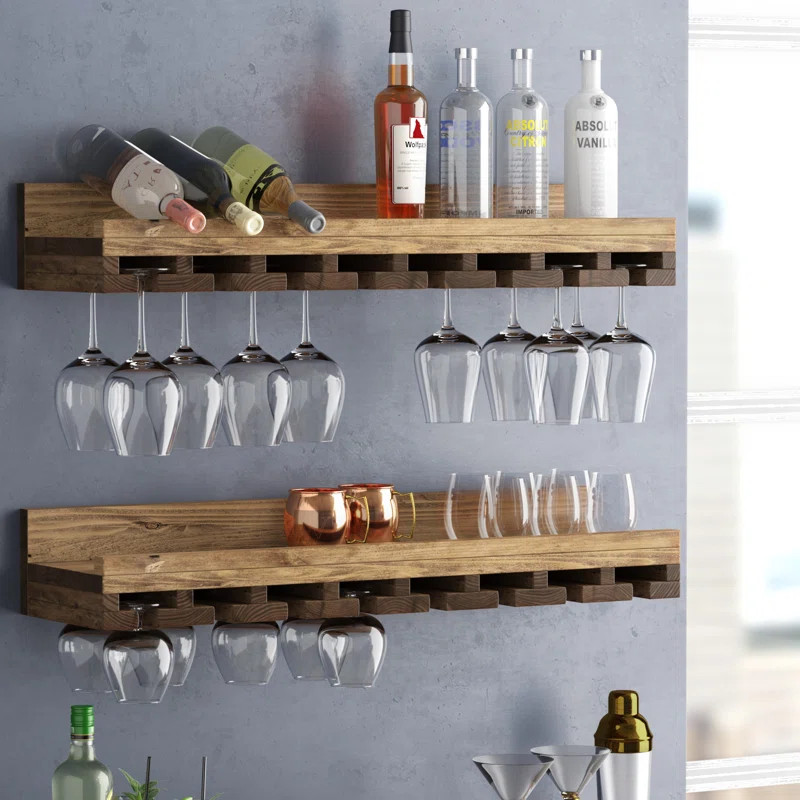 Bernardo Solid Wood Wall Mounted Wine Glass Rack | Wayfair North America