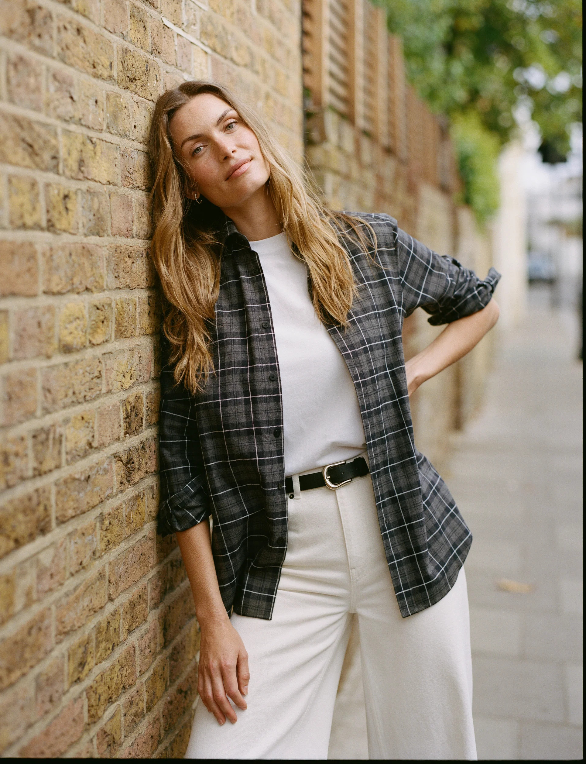The Boyfriend: Fine Brushed, Grey and Black Check | With Nothing Underneath