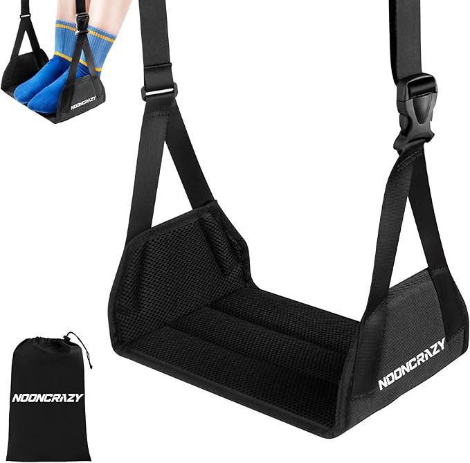 Airplane Foot Hammock, No Collapse Foot Rest for Plane Travel with Extended Adjustment Strap, Por... | Amazon (US)