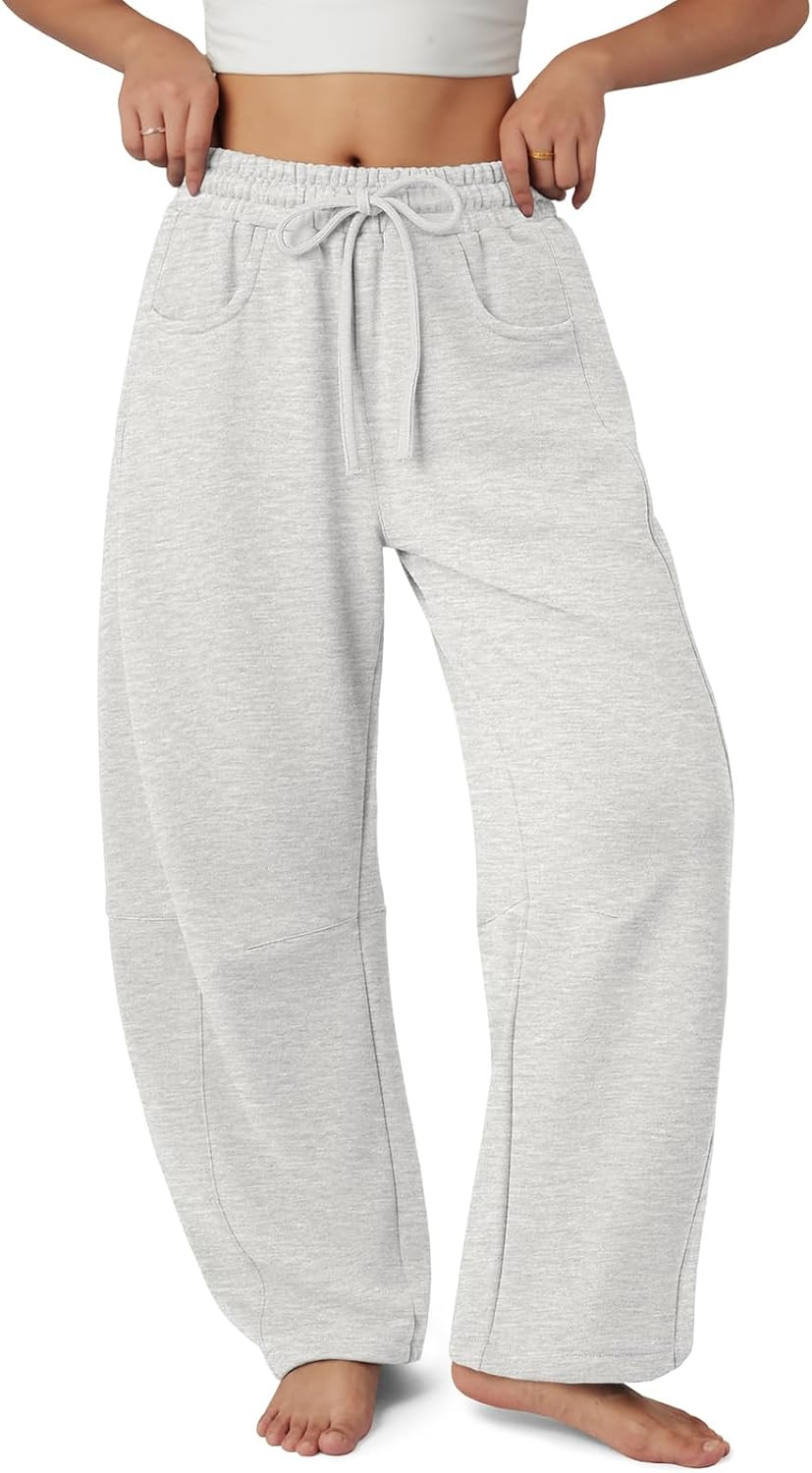 ATHMILE Barrel Sweatpants Women Wide Leg Baggy Lounge Casual Pants | Amazon (US)