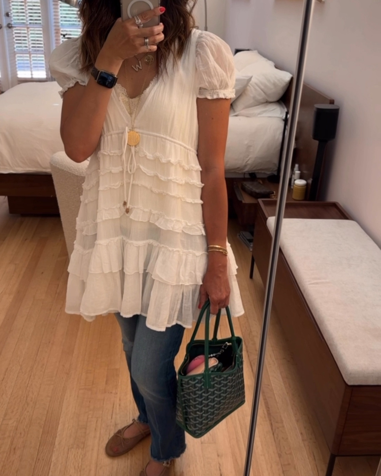 Outfit of the day for a little summer day trip ☀️👖👜
Wore one of my favorite easy but cute tops (loving everything Free People lately, linking this one + some Amazon finds with the same vibe 💕), paired with jeans and the comfiest mesh ballet flats that I can walk in all day without thinking twice 💃
Had my summer bag in tow with all the day-out essentials: snacks, sunscreen, wipes, sanitizer, sunglasses… all the things that somehow end up saving the day 😆
Linked everything I wore + a few extra pieces I’ve been eyeing for more casual-cute summer days with the fam! 
Blouse (size S)
Tank (size S)
Jeans (size 27)
Shoes (size 37)

#LTKStyleTip #LTKShoeCrush #LTKSeasonal