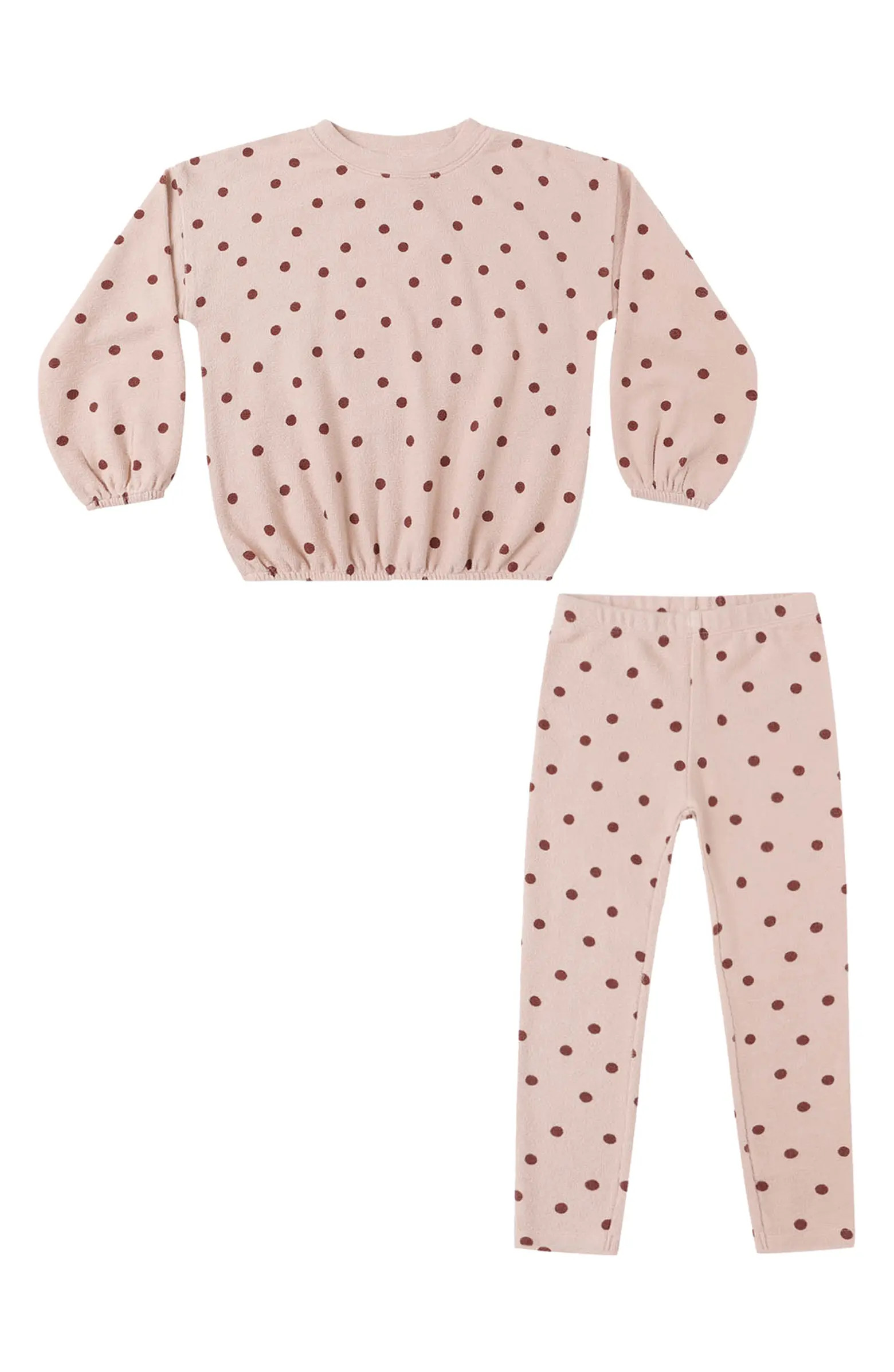Rylee + Cru Polka Dot Knit Top & Leggings Set | Nordstrom | Nordstrom
