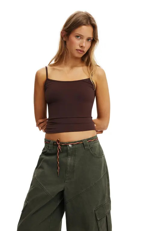 Cotton On Women's Hold Me Cami in Dark Oak at Nordstrom, Size Large | Nordstrom