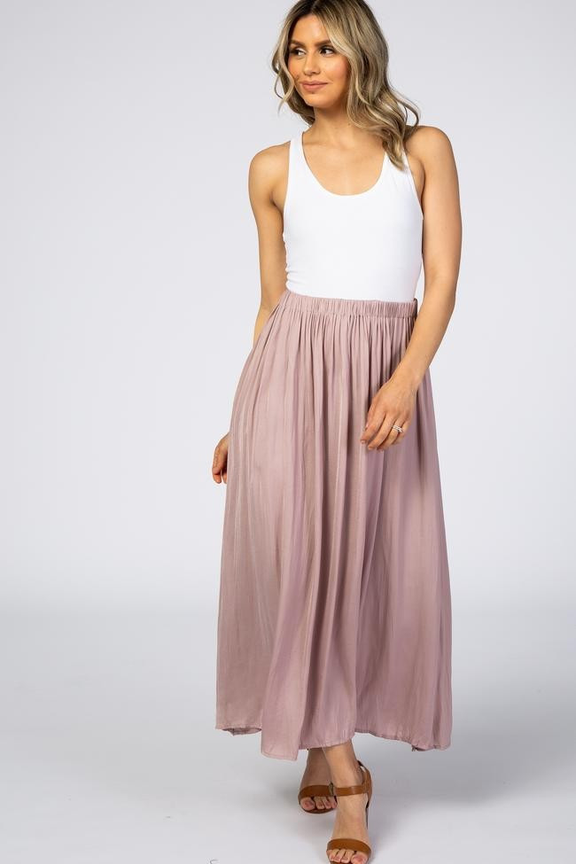 Mauve Side Slit Maxi Skirt | PinkBlush Maternity